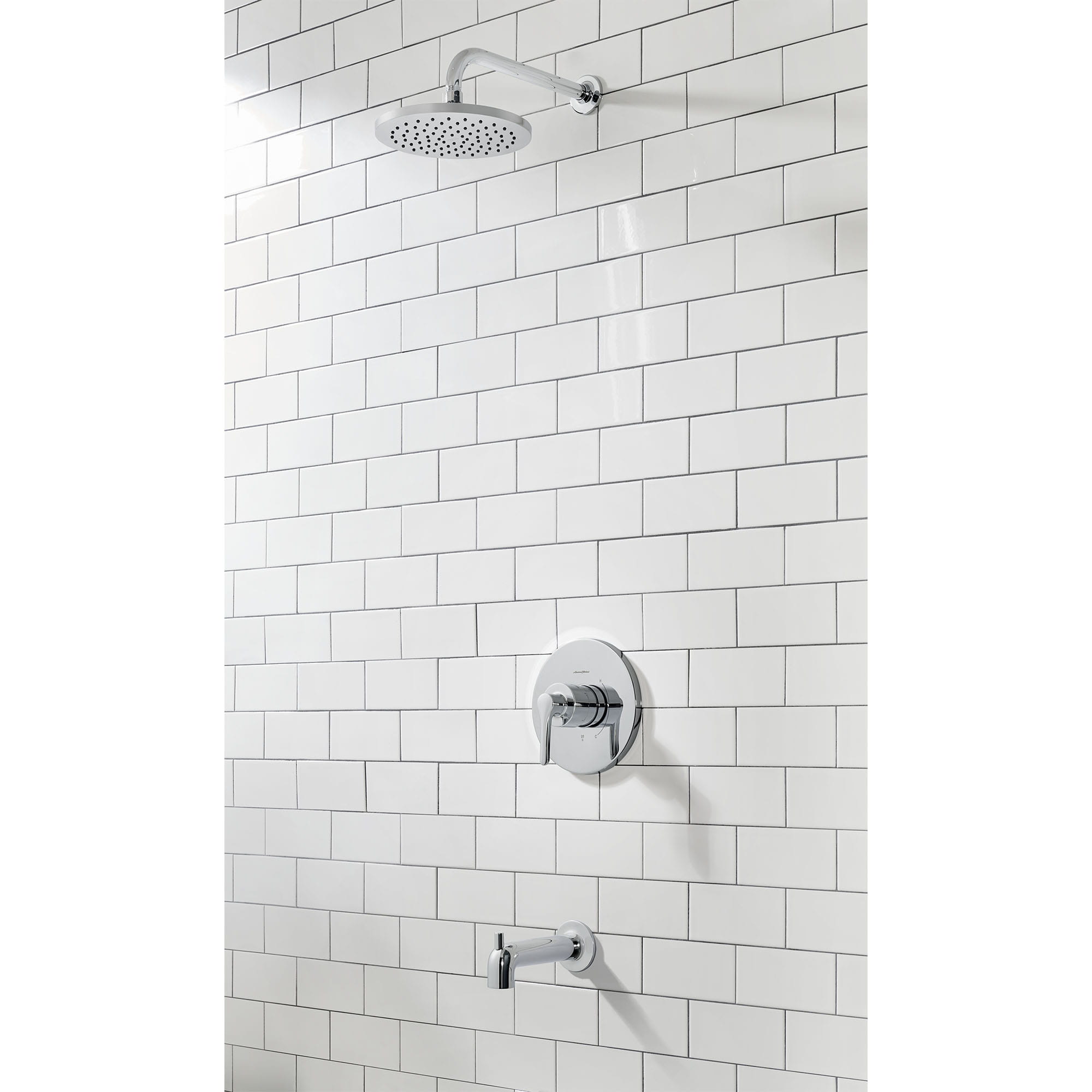 Studio® S 2.5 gpm/9.5 L/min Tub and Shower Trim Kit With Rain Showerhead, Double Ceramic Pressure Balance Cartridge With Lever Handle
